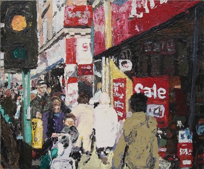 Sprzedaż, 2003 (olej na płycie) autorstwa Trevor Burgess