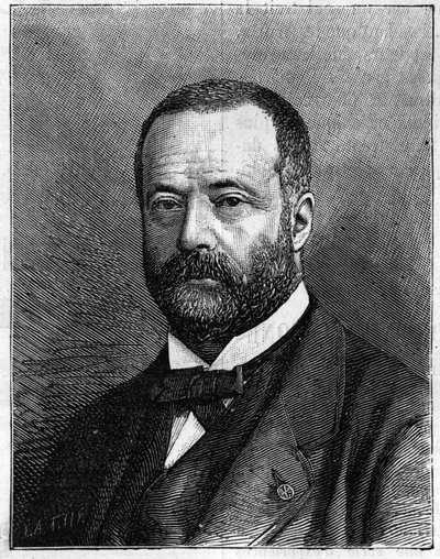 Portret Henri Sainte Claire (Sainte-Claire) Deville (1818-1881), francuskiego chemika. (Z fotografii p. Trucheluta). Grawer w „”Nature: przegląd nauk i ich zastosowań w sztuce i przemyśle”” z 23 lipca 1881 r. autorstwa Truchelut Truchelut