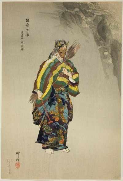 Adachiga Hara, z serii "One Hundred No Dramas (Nogaku hyakuban)". autorstwa Tsukioka Kogyo