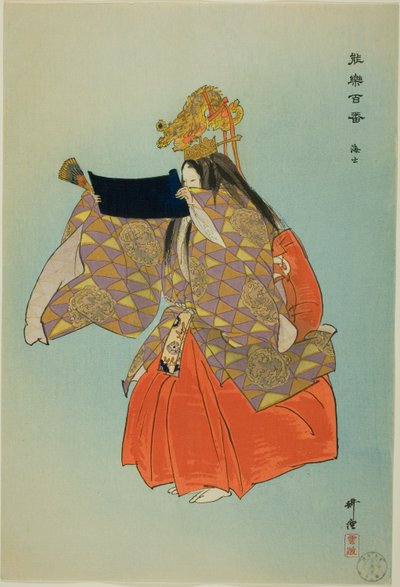 Ama, z serii "One Hundred No Dramas (Nogaku hyakuban)". autorstwa Tsukioka Kogyo