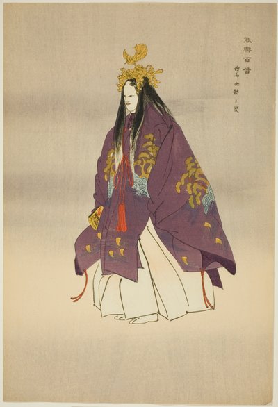 Ema, z serii "One Hundred No Dramas (Nogaku hyakuban)". autorstwa Tsukioka Kogyo