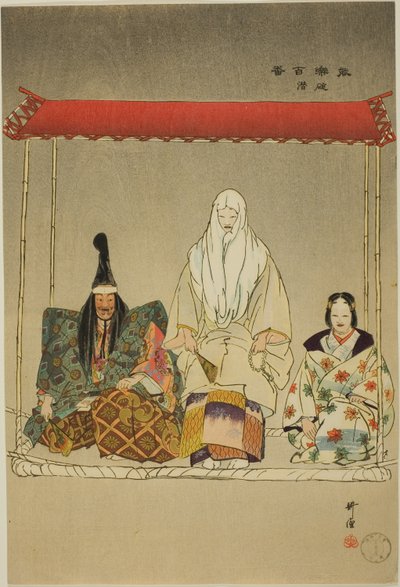 Ikari-Kazuki, z serii "One Hundred No Dramas (Nogaku hyakuban)". autorstwa Tsukioka Kogyo