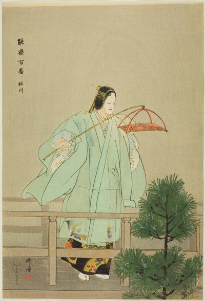 Sakuragawa, z serii "One Hundred No Dramas (Nogaku hyakuban)". autorstwa Tsukioka Kogyo