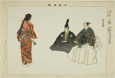 Senju, z serii „Obrazy bez występów (Nogaku Zue)” autorstwa Tsukioka Kogyo