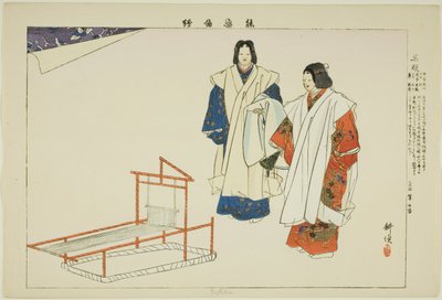 Yofuku, z serii „Obrazy bez występów (Nogaku Zue)” autorstwa Tsukioka Kogyo