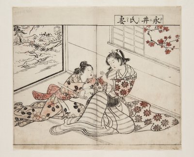 Żona Nagai (Nagai-shi Tsuma) (kolorowy drzeworyt) autorstwa Tsukioka Settei