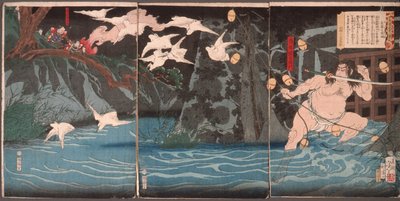 Wieczorny deszcz w Nagashino autorstwa Tsukioka Yoshitoshi