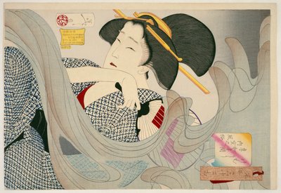 Ooking S też jest ky. Ahoseife ofe Iwa Ella Rodzina Muso Iwa Rok Dołączony do pokoju wewnętrznego, 1880 (DBock p Hayashi t) autorstwa Tsukioka Yoshitoshi