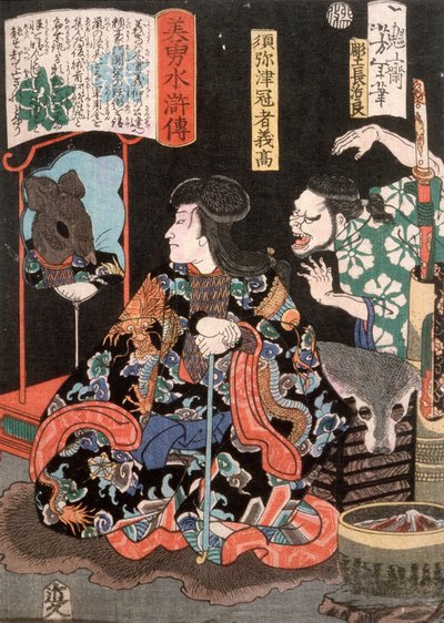 Shumitsu Kanja Yoshitaka als Ratte in einem Spiegel reflektierend autorstwa Tsukioka Yoshitoshi