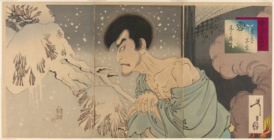 Łza c i r Onoe Kikugoro V As Te Priest Sogen (Yuki: Iwakura Sogen Onoe Baiko), z „S w, Moon i Fo Uers” Te Serie (Setsugekka no Uchi) autorstwa Tsukioka Yoshitoshi