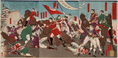 Śmierć Muraty Sansuke autorstwa Tsukioka Yoshitoshi