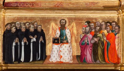 Predella z życiem św. Bartłomieja, od Matki Boskiej z Dzieciątkiem w otoczeniu aniołów i świętych (olej na desce autorstwa Turino Vanni