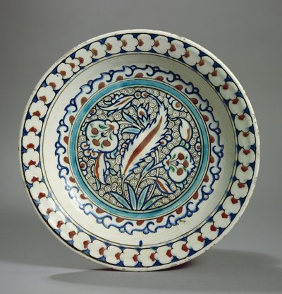 Talerz z pasty kamiennej, Iznik, Turcja (ceramika) autorstwa Turkish School