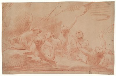 Seelen im Fegefeuer, Studie für Der selige Johannes Burali bittet die selige Jungfrau, für die Seelen im Fegefeuer zu intervenieren, San Bartolomeo, Bologna autorstwa Ubaldo Gandolfi