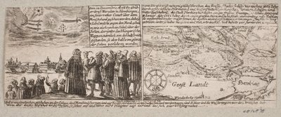 Kometa, która pojawiła się w Grossvardein, Sibenbürgen, 14 grudnia 1660, a także mapa własna w pobliżu Hamburga podczas fali sztormowej 4 stycznia 1661 autorstwa Ubekendt
