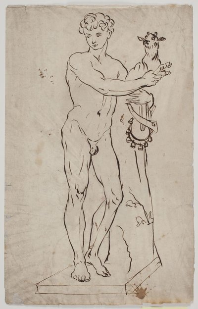 Kopiuj po posągu Saly „Młody Faun trzymający koźlę” (1750). Po próbce na kwadratowej podstawie autorstwa Ubekendt KKS21008