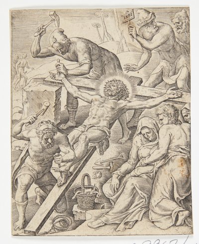Chrystus przybity do krzyża autorstwa Ubekendt efter Dirck Volckertsz. Coornhert efter Maarten van Heemskerck