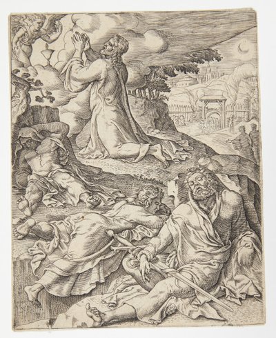 Agonia w ogrodzie autorstwa Ubekendt efter Dirck Volckertsz. Coornhert efter Maarten van Heemskerck