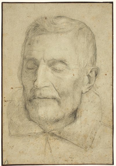 Portret mężczyzny z zamkniętymi oczami autorstwa Ubekendt italiensk