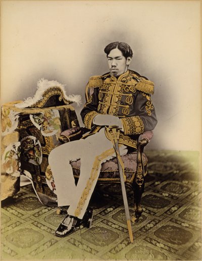 Mutsuhito, cesarz Meiji, 1873. autorstwa Uchida Kyuichi