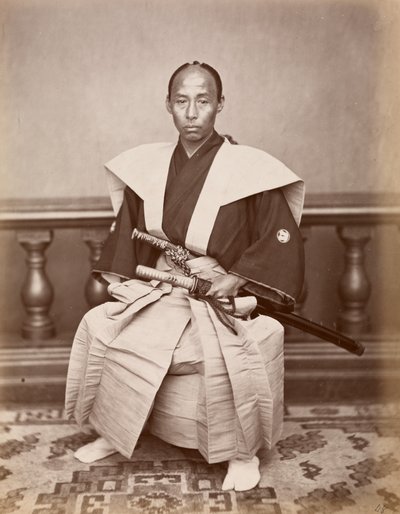 Samurai (Kiichi Harada), Nagasaki, Japonia, ok. 1930 1870 (część powierzchni p las t) autorstwa Ueno Hikoma