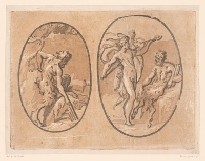 Marsyas day Minerwa panfluit vindt autorstwa Ugo da Carpi (possibly)