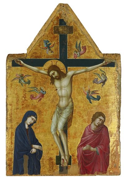 Ukrzyżowanie z Dziewicą, św. Janem i aniołami autorstwa Ugolino di Nerio