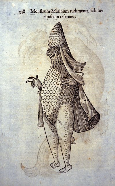 Ekawa morska, wyimaginowana ryba i potwór morski autorstwa Ulisse Aldrovandi (1522-1605), „Historia potworów”, Bolonia 1642 autorstwa Ulisse Aldrovandi
