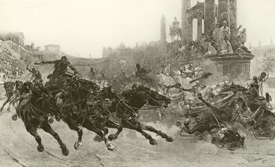 Rzym pod Trajanem - Wyścig rydwanów (wklęsłodruk) autorstwa Ulpiano Checa y Sanz