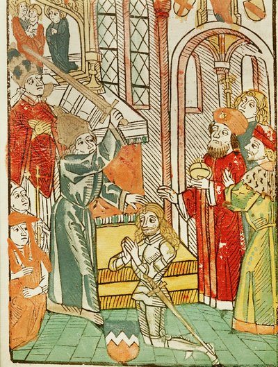 Wyrazy uznania dla Heinricha von Ulm od cesarza Zygmunta podczas soboru w Konstancji ... autorstwa Ulrich von Richental