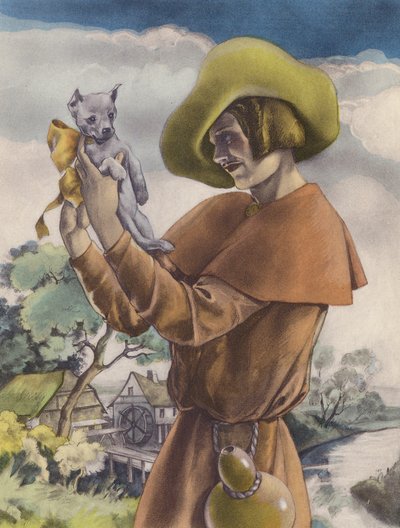 Ilustracja Brunelleschiego do Contes et Nouvelles de La Fontaine (kolorowa litografia) autorstwa Umberto (after) Brunelleschi