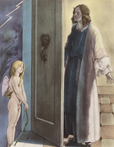 Ilustracja Brunelleschiego do Contes et Nouvelles de La Fontaine (kolorowa litografia) autorstwa Umberto (after) Brunelleschi