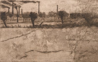 Krajobraz z Zakładami Przemysłowymi, 1909. autorstwa Umberto Boccioni