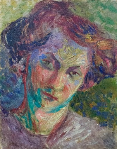 Portret kobiety, ok. 1909-10 (olej na płótnie) autorstwa Umberto Boccioni