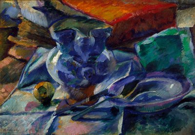 Martwa natura z dzbanem, miską i sztućcami Obraz Umberto Boccioniego (1882-1916) 1916 wym. 35x50 cm Mediolan, Civico Museo d