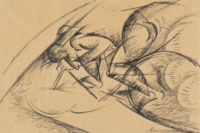 Badanie siły dynamicznej rowerzysty I autorstwa Umberto Boccioni