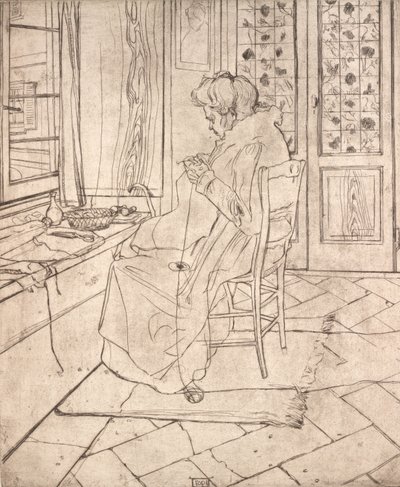 Szydełkowanie Matki Artysty, 1907. autorstwa Umberto Boccioni