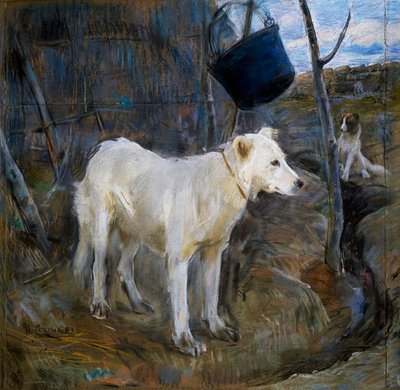 Strażnik Procolo, obraz Umberto Coromaldi (1870-1948). Włochy autorstwa Umberto Coromaldi