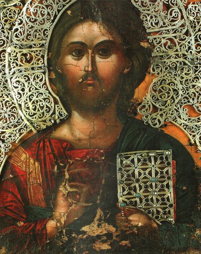 Pantokrator (część dyptyku Vatopedi, znanego jako zabawki cesarzowej Teodory) autorstwa Unbekannt