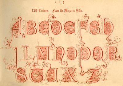 XII wiek. Z Biblii Mazarina, 1862 r. autorstwa Unbekannt