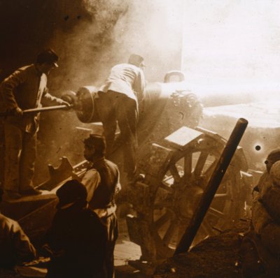 Działo 155 w akcji, Arras, północna Francja, 1915 autorstwa Unbekannt