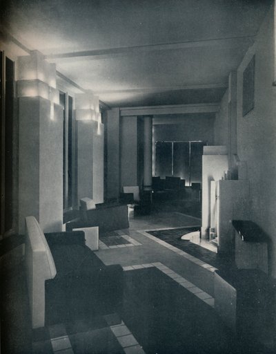 Wnętrze z lat 30. ze współczesnym oświetleniem, 1930 autorstwa Unbekannt