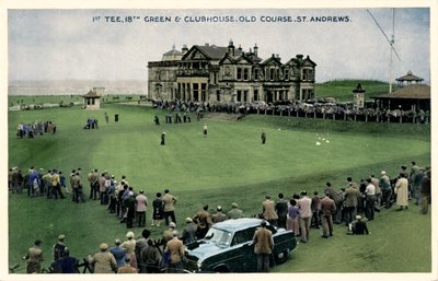1. Tee, 18. Green & Clubhouse, Old Course, St. Andrews, c1955 autorstwa Unbekannt