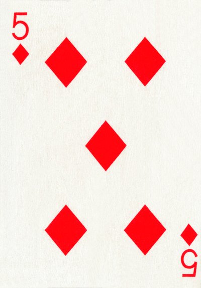 5 Diamentów z talii kart do gry Goodall & Son Ltd., ok. 1940 r. autorstwa Unbekannt