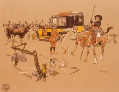 Samochód Berliet utknął w środku bydła, 1906 autorstwa Unbekannt