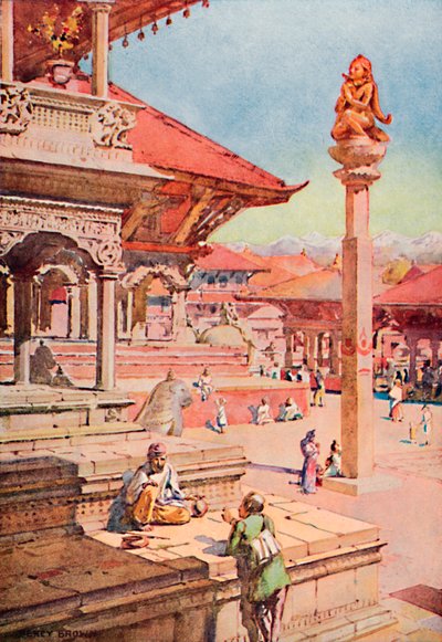Róg Placu Durbar, Patan, Nepal, 1913 autorstwa Unbekannt