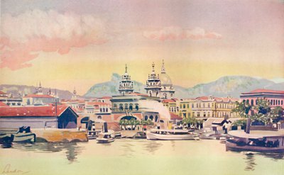 Róg nabrzeża celnego Rio, 1914 autorstwa Unbekannt