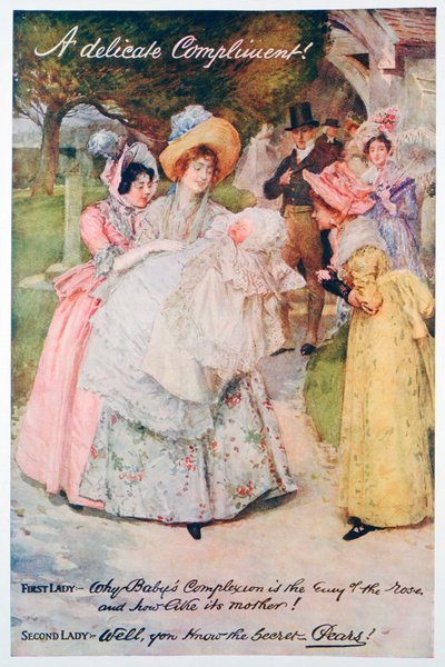 Delikatny komplement, reklama mydła Gruszki, 1914. Odbitka z Rocznika Bożego Narodzenia Gruszki, 1914 autorstwa Unbekannt