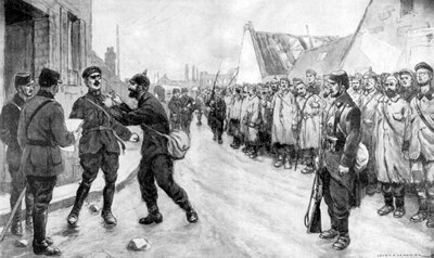 Niemiecki więzień odważy się zaatakować oficera, Francja, I wojna światowa, 1915 autorstwa Unbekannt