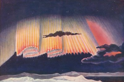 Wspaniała naukowa prezentacja wspaniałej kurtyny utkanej przez zorzę polarną, c1935 autorstwa Unbekannt